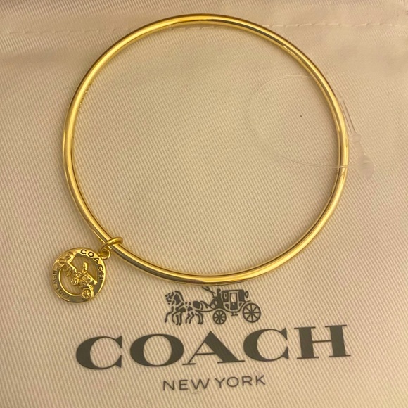 Coach Horse & Carriage bangle bracelet w Charm NWOT including Coach Dust Bag - Picture 4 of 11